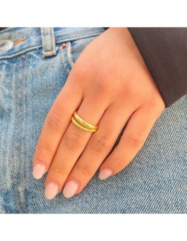 Anello Argento Dorato Gambo Aperto [f00c8d3e]