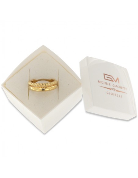 Anello Argento Dorato Gambo Aperto [9b674829]