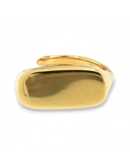 Anello Argento Dorato Chevalier Scudo Ovale [abd6512c]