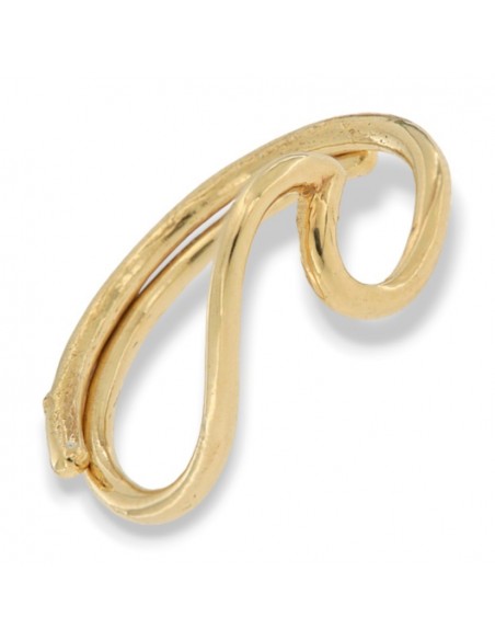 Anello Argento Dorato Onda Stilizzata [55fa9f3e]