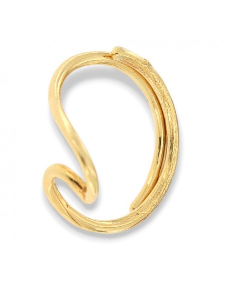 Anello Argento Dorato Onda Stilizzata [50aad820]