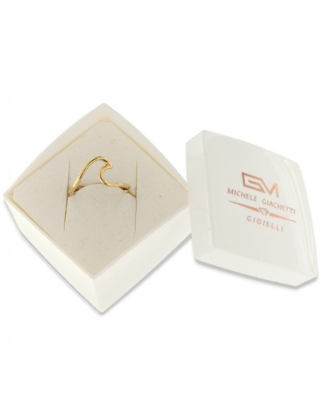 Anello Argento Dorato Onda Stilizzata [898c9b2d]