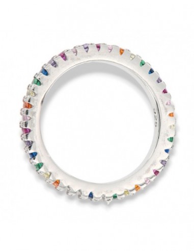 Anello Argento Rodiato Eternity Zirconi Rainbow [7571e2b0]