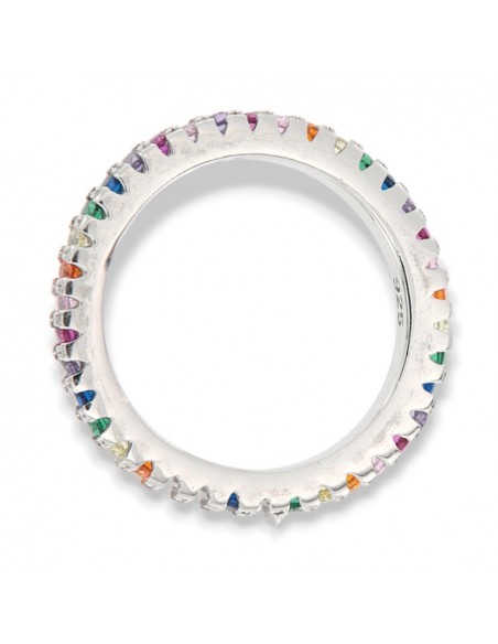 Anello Argento Rodiato Eternity Zirconi Rainbow [7571e2b0]