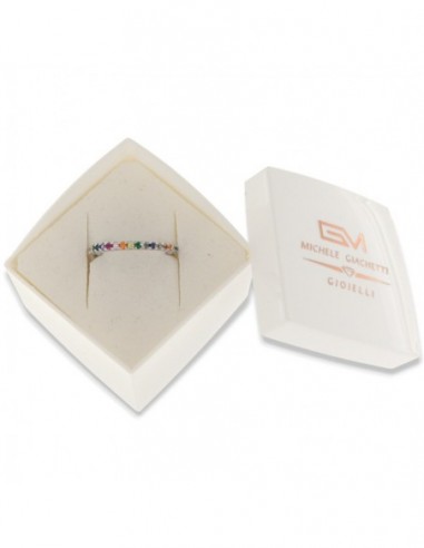 Anello Argento Rodiato Eternity Zirconi Rainbow [a6f72f81]