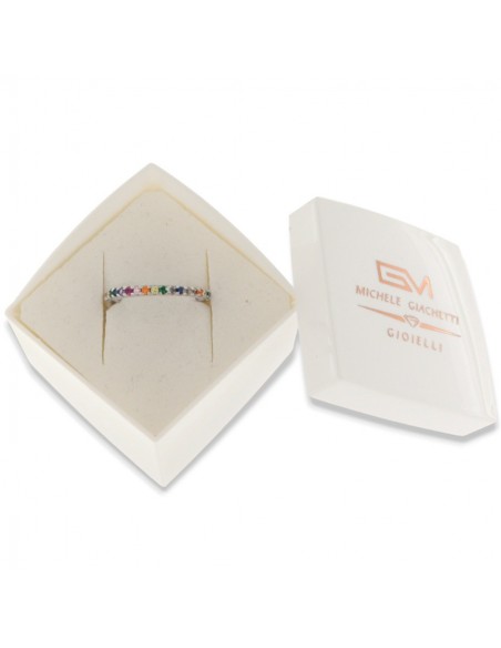 Anello Argento Rodiato Eternity Zirconi Rainbow [a6f72f81]