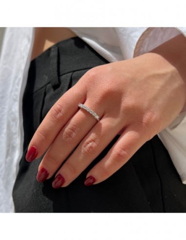 Anello Argento Rodiato Riviera 7 Zirconi Bia 2.5MM [90e74b5d]