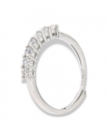 Anello Argento Rodiato Riviera 7 Zirconi Bia 2.5MM [22aacd47]