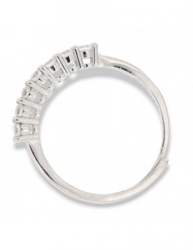 Anello Argento Rodiato Riviera 7 Zirconi Bia 2.5MM [95b70c43]