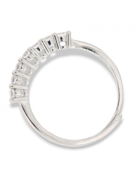 Anello Argento Rodiato Riviera 7 Zirconi Bia 2.5MM [95b70c43]