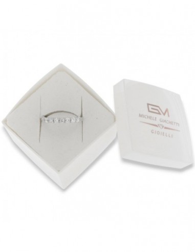 Anello Argento Rodiato Riviera 7 Zirconi Bia 2.5MM [fb8c8e4a]