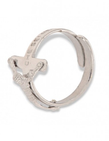 Anello Argento Rodiato Crocifisso In Rilievo [2cf37c44]