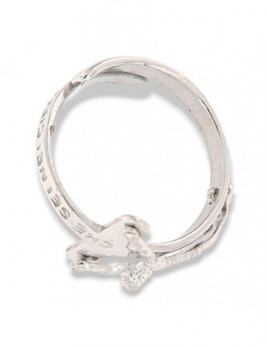 Anello Argento Rodiato Crocifisso In Rilievo [9beebd40]