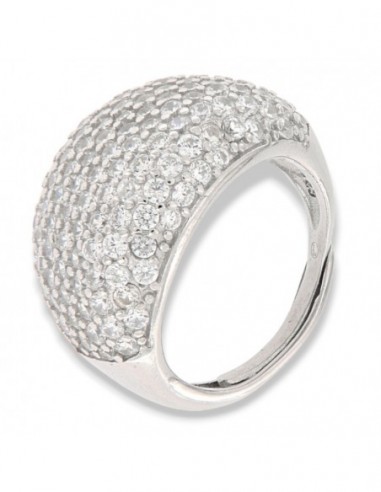 Anello Argento Rodiato Cabochon Pave Regolabile [ab5fa445]