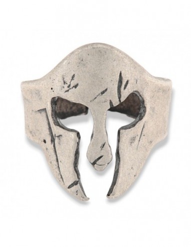 Anello Argento Rodiato Elmetto Spartani [74f58a40]