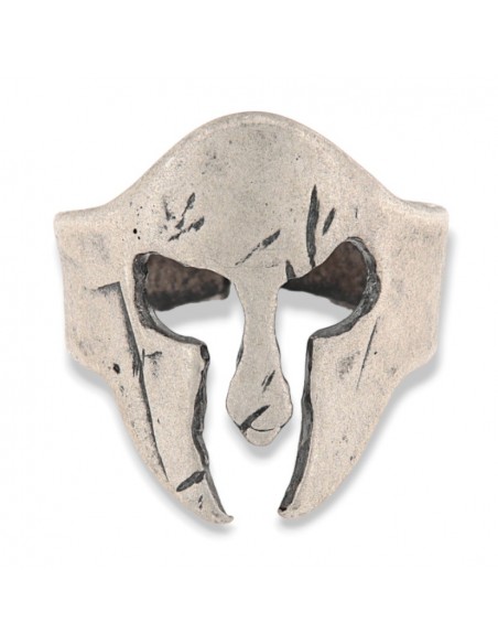 Anello Argento Rodiato Elmetto Spartani [74f58a40]