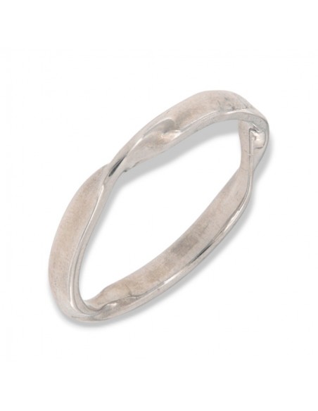 Anello Argento Rodiato Con Risvolto Intrecci [9060e785]
