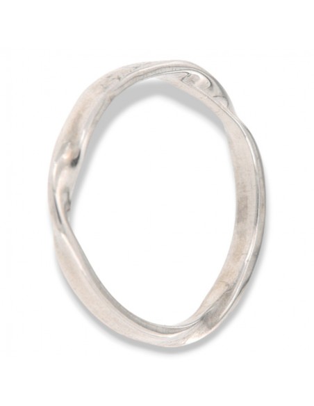 Anello Argento Rodiato Con Risvolto Intrecci [9530a09b]