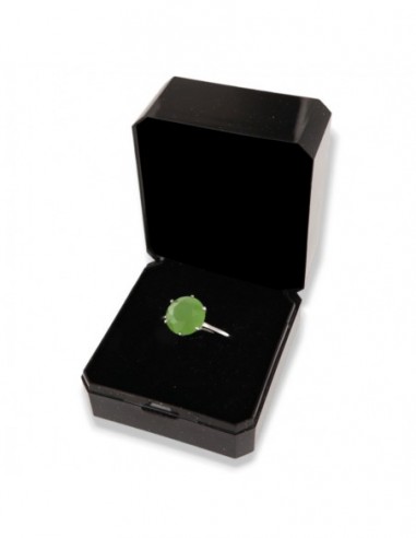 Anello Argento Rodiato Solitario Zircone Verde [424f5295]