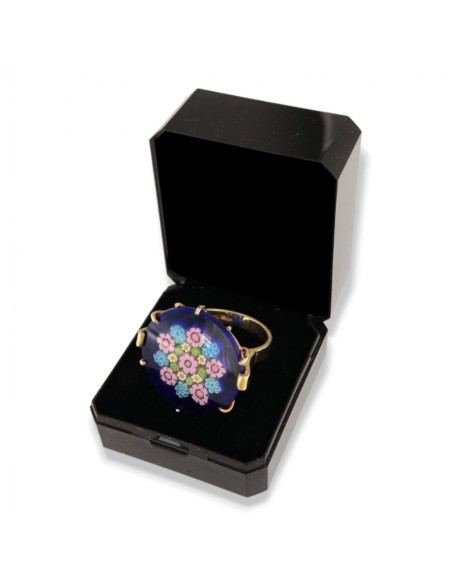 Anello Argento Rodiato Chevalier Blu Con Fiori [c5e38a94]