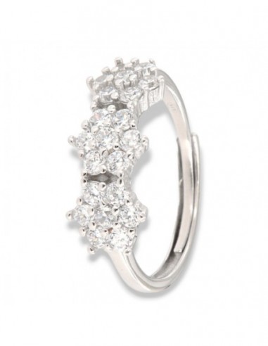 Anello Argento Rodiato Trilogy Gambo Regolabile [777fc8d5]