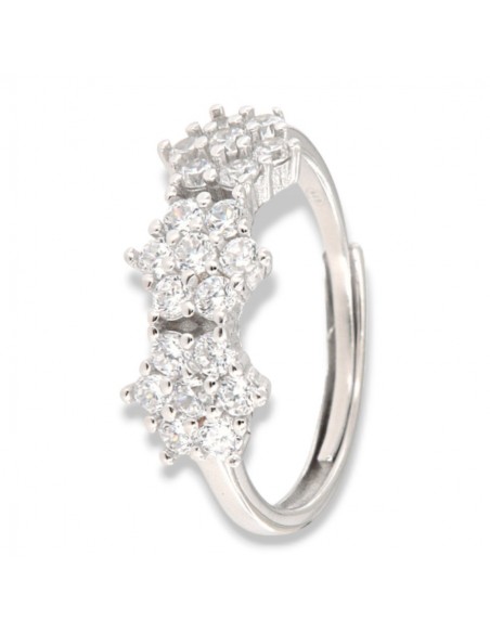 Anello Argento Rodiato Trilogy Gambo Regolabile [777fc8d5]