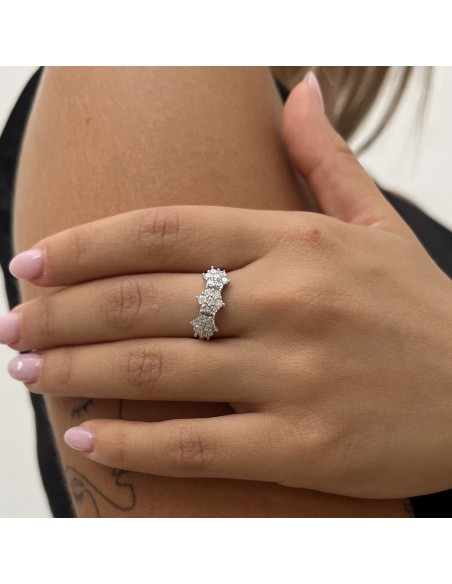 Anello Argento Rodiato Trilogy Gambo Regolabile [98b53b8e]