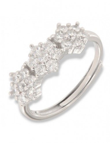 Anello Argento Rodiato Trilogy Gambo Regolabile [2fa8fa8a]