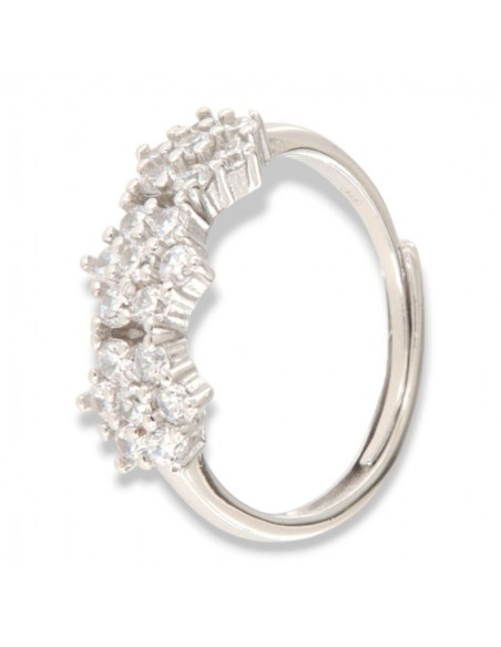 Anello Argento Rodiato Trilogy Gambo Regolabile [2af8bd94]