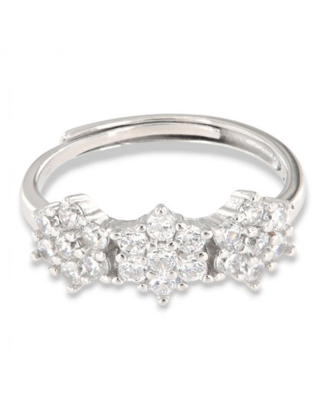 Anello Argento Rodiato Trilogy Gambo Regolabile [44c33f9d]