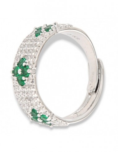 Anello Argento Rodiato Fascia Zirconi Pavè [fa0f797d]