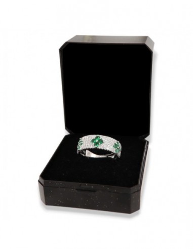 Anello Argento Rodiato Fascia Zirconi Pavè [23293a70]