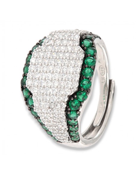 Anello Argento Rodiato Chevalier Zirconi Pavè [8994c547]
