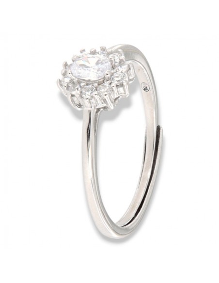Anello Argento Rodiato Principessa Bianca 4x3MM [8cc48259]