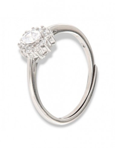 Anello Argento Rodiato Principessa Bianca 4x3MM [e8e4aa79]