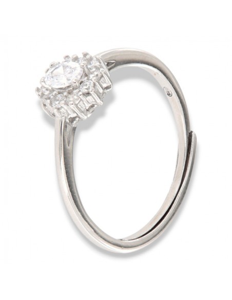 Anello Argento Rodiato Principessa Bianca 4x3MM [e8e4aa79]