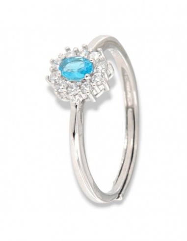 Anello Argento Rodiato Principessa Celesti 4x3MM [e2ff0050]