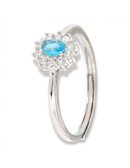 Anello Argento Rodiato Principessa Celesti 4x3MM [e2ff0050]