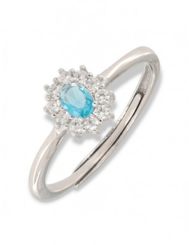 Anello Argento Rodiato Principessa Celesti 4x3MM [e3ed5c64]