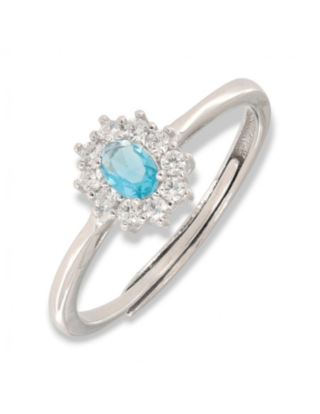 Anello Argento Rodiato Principessa Celesti 4x3MM [e3ed5c64]
