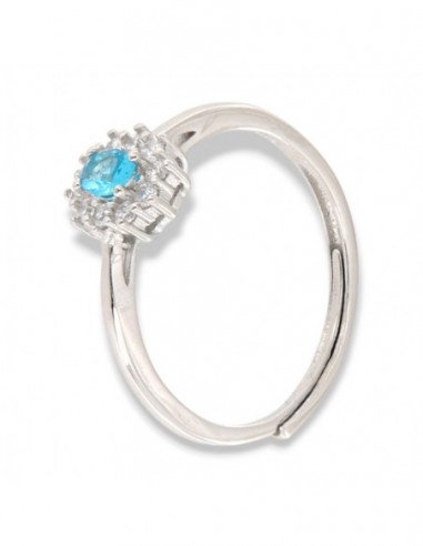 Anello Argento Rodiato Principessa Celesti 4x3MM [e6bd1b7a]