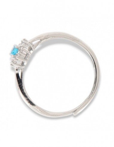 Anello Argento Rodiato Principessa Celesti 4x3MM [51a0da7e]