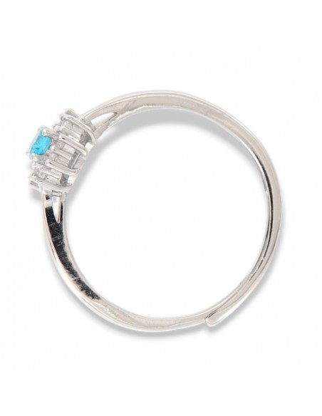 Anello Argento Rodiato Principessa Celesti 4x3MM [51a0da7e]