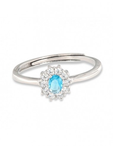Anello Argento Rodiato Principessa Celesti 4x3MM [88869973]