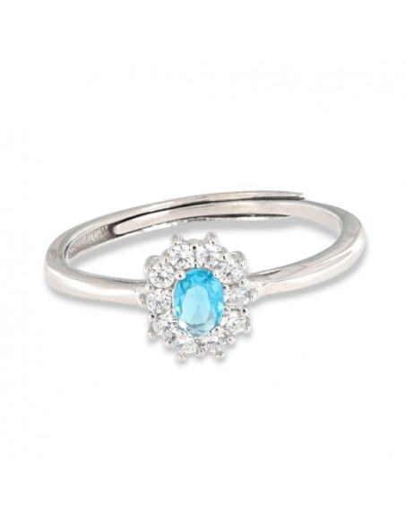 Anello Argento Rodiato Principessa Celesti 4x3MM [88869973]