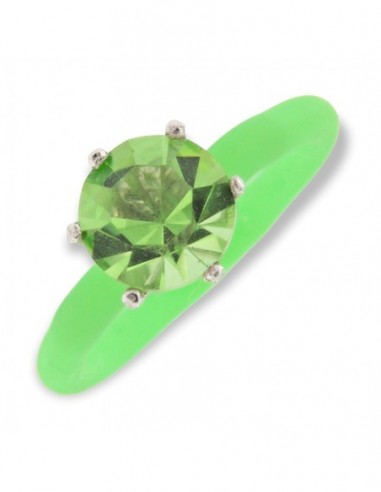 Anello Argento Rodiato Solitario Gambo Silicone [17f60f3b]