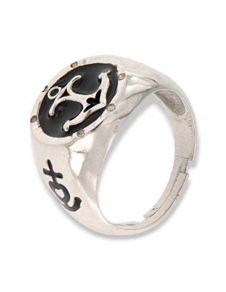 ANELLO ARGENTO A SCUDO CHEVALIER CON ANCORA [8052ca08]