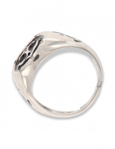 ANELLO ARGENTO A SCUDO CHEVALIER CON ANCORA [374f0b0c]