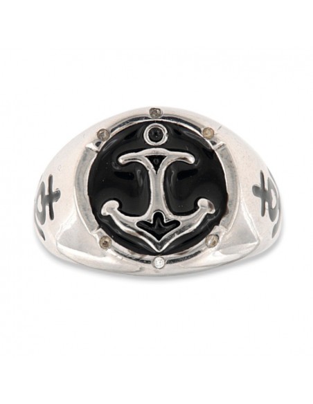 ANELLO ARGENTO A SCUDO CHEVALIER CON ANCORA [ee694801]