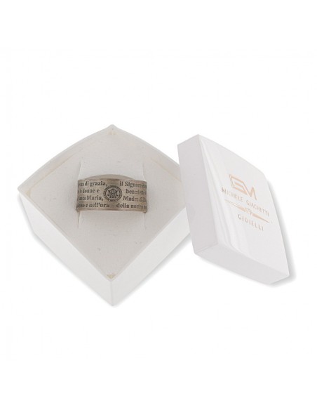 ANELLO ARGENTO SATINATO FASCIA INCISIONE ESTERNA [00c46e48]